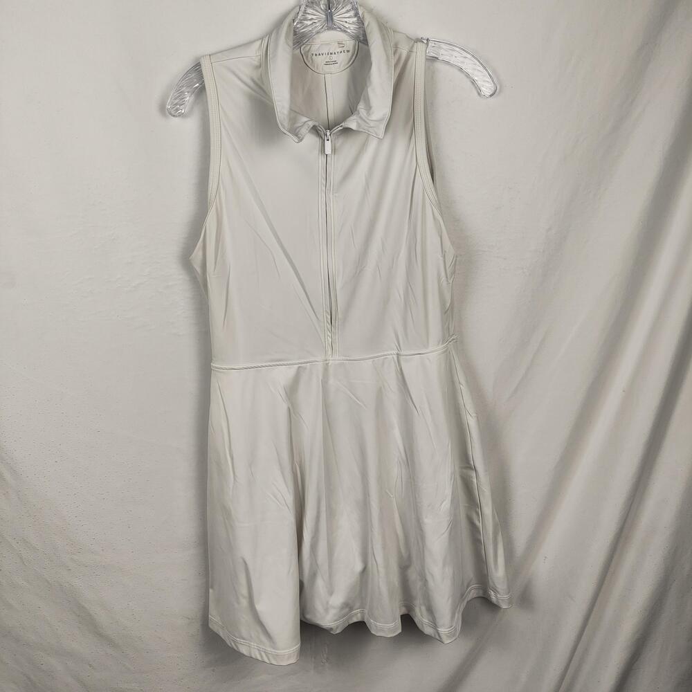 TravisMathew Dress Womens Large White Sleeveless Zip Collared Golf Athletic
